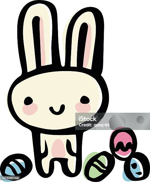 Easter Bunny Doodle Stock Illustration - Download Image Now - Animal, Baby Rabbit, Cheerful