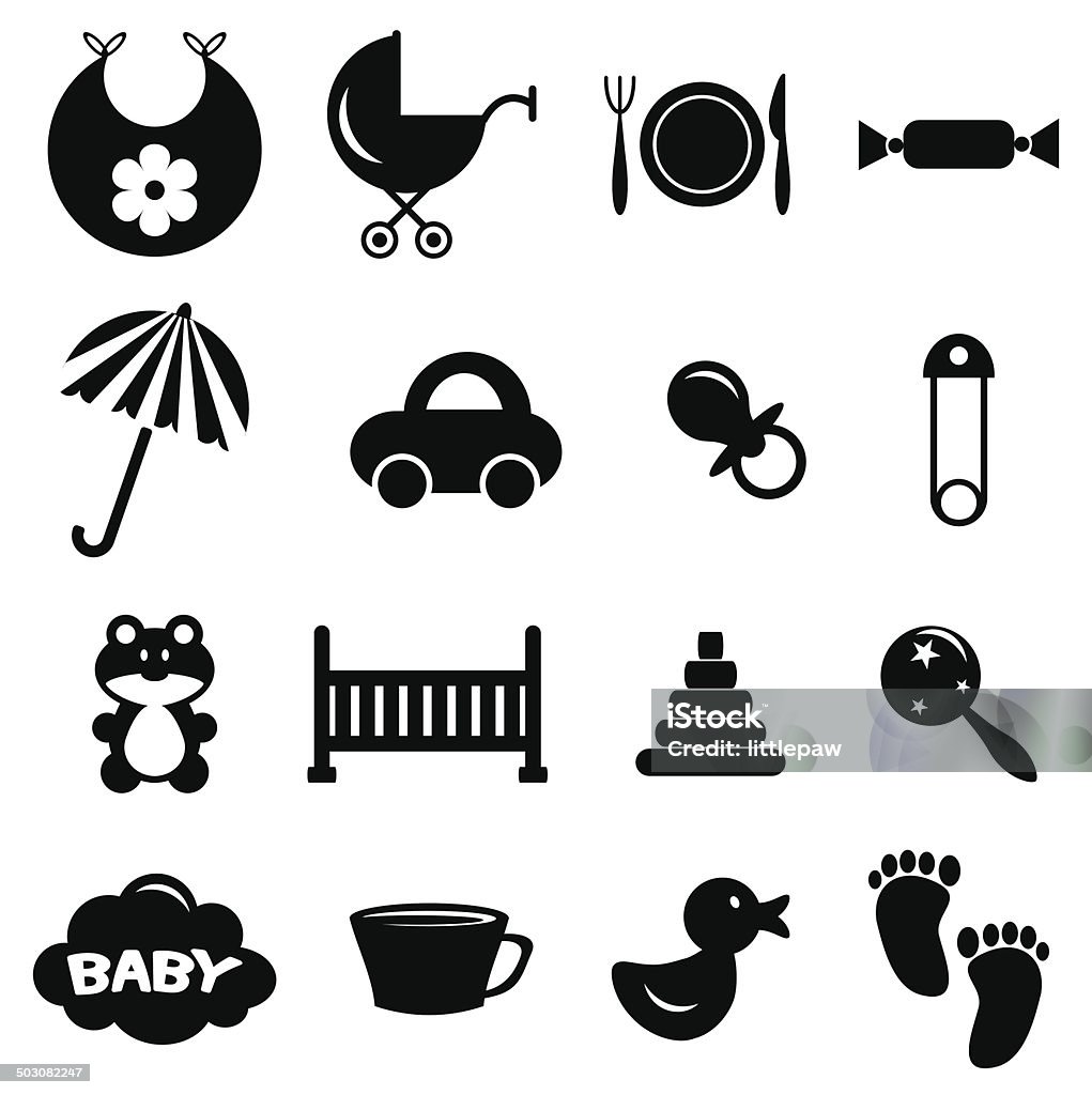 Iconos de Babyish - arte vectorial de Bebé libre de derechos