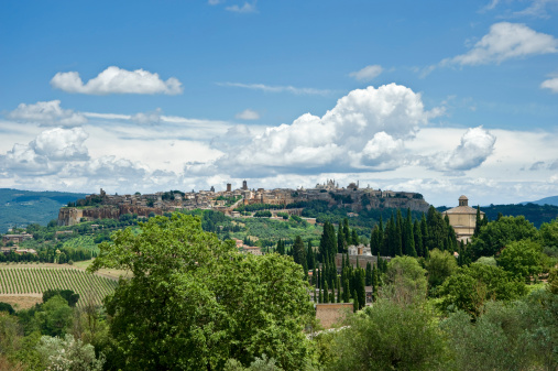 Italy, Orvieto is a city in southwestern Umbria, (Italy) situated on the flat summit of a large butte of volcanic tuff.
