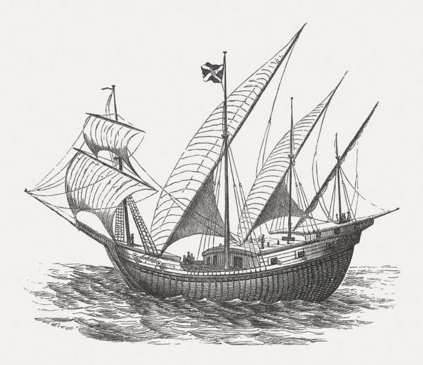 portugiesische schiff - 15 th century stock-grafiken, -clipart, -cartoons und -symbole