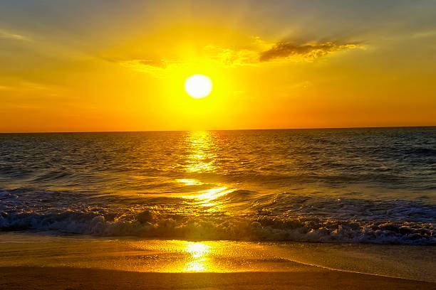 istock Fantastic Golden Sunset at Beach 503082976