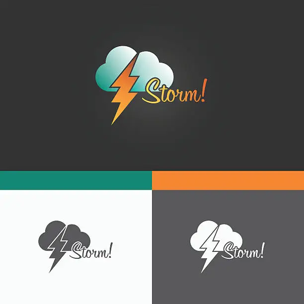 Vector illustration of Thunder Symbol Template. Vector Elements. Brand Icon Design Illustration