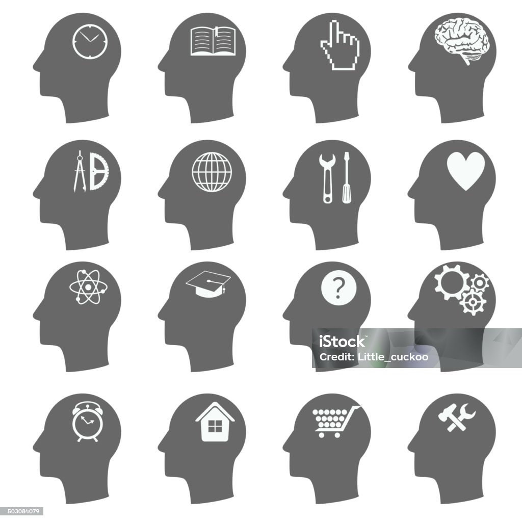 Thinking Heads Icons. vector Advice stock vector