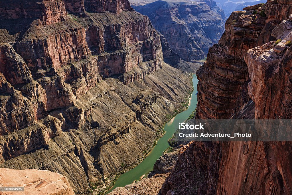 Toroweap Overlook Grand Canyon USA Incredible landscape vista from scenic Toroweap Overlook on North Rim of Grand Canyon.  Commanding view of canyons below where the mighty Colorado River flows.  Landscape scenic Grand Canyon USA. Arizona Stock Photo