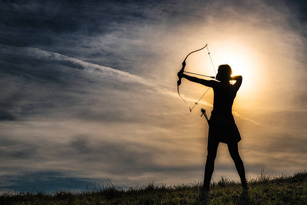 Girl with arc Archery girl olympic peninsula photos stock pictures, royalty-free photos & images