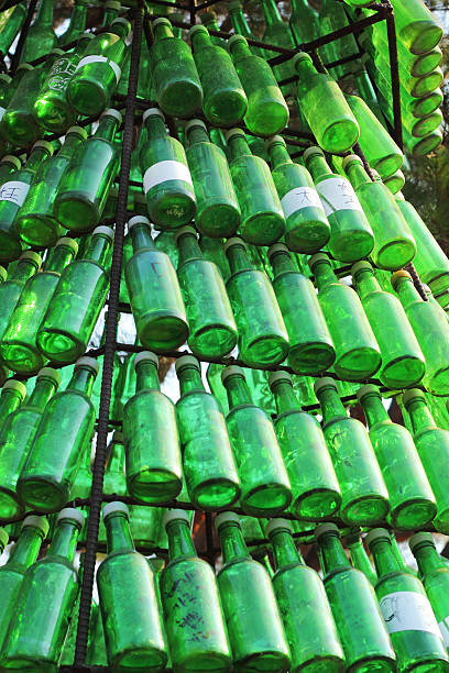 istock Soju bottles - green alcohol closely. 503085867