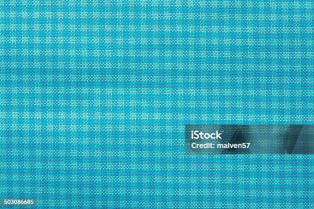 Checkered Fabric Of Turquoise Color Stock Photo - Download Image Now - Abstract, Backgrounds, Blue