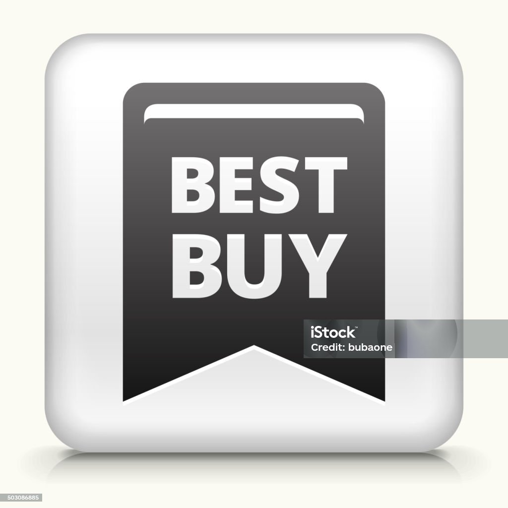 Square Button with Best Buy royalty free vector art White Square Button with Best Buy Icon Buy - Single Word stock vector