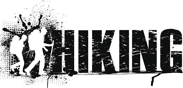 Hikers Grunge Graphic Background Hikers Grunge Graphic Background. Hikers Grunge Graphic with the word "hiking". Check out my “Fitness, Exercise & Running” light box for more. trailblazing stock illustrations