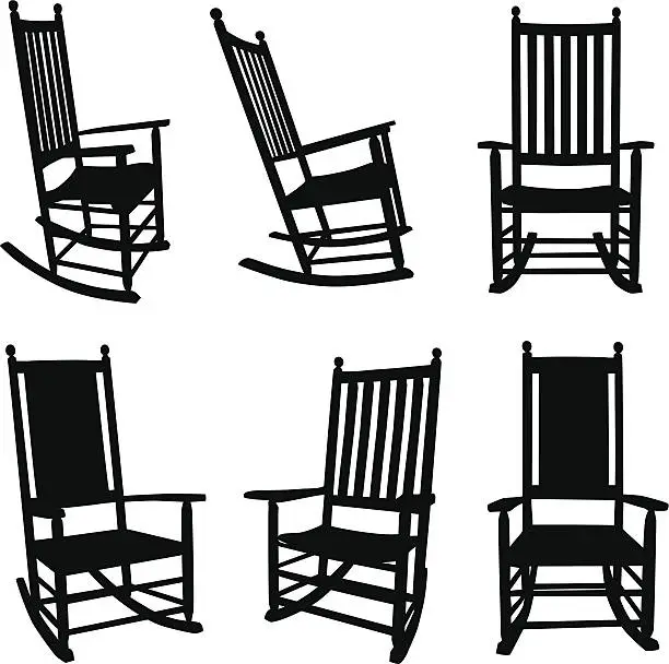 Vector illustration of Front Porch Rocking Chairs