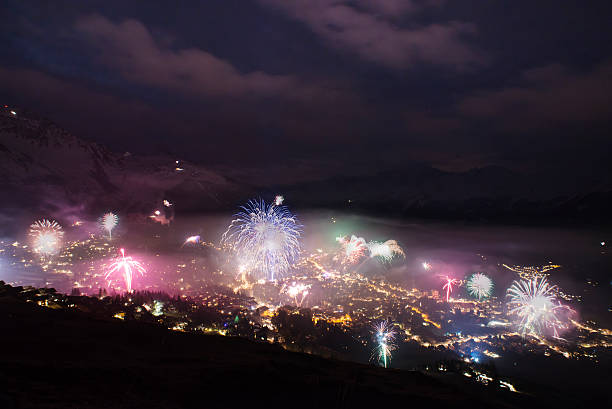 istock Verbier New Years eve fireworks 503087154