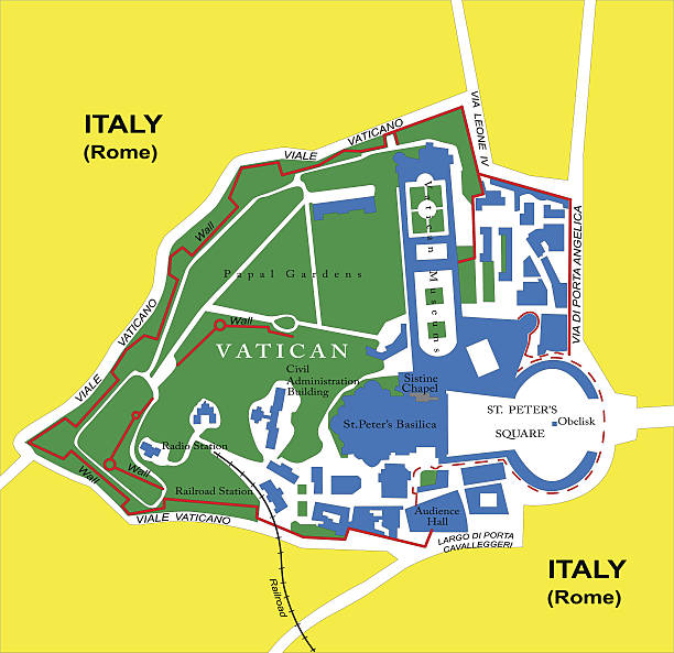 Vatican map Detailed map of  Vatican. vatican stock illustrations