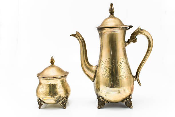 istock Antique silver teapot and sugar bowl 503096063