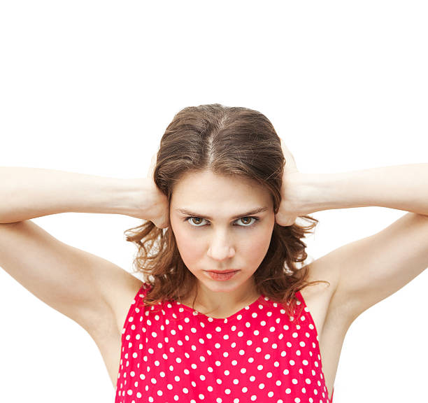 istock serious beautiful young woman , isolated on a white background 503096065