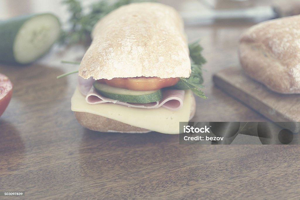 Homemade sandwiches XXXL Close-up image of homemade sandwiches  Baguette Stock Photo
