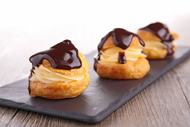 istock french pastry with cream and chocolate sauce 503100023