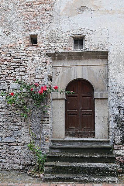 Scorcio di Visso, bellissimo villaggio a Macerata, Italia - foto stock