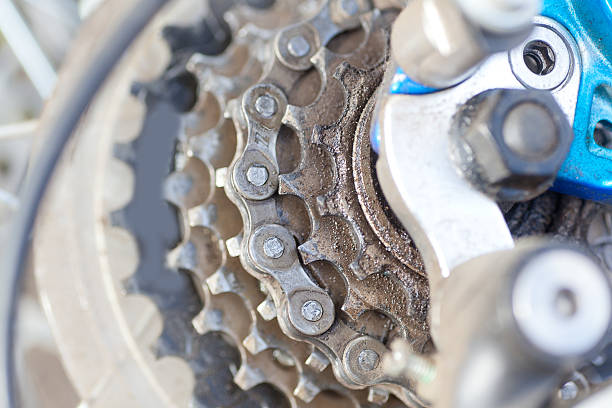 istock Part of bicycle closeup,  gears and chain 503100717