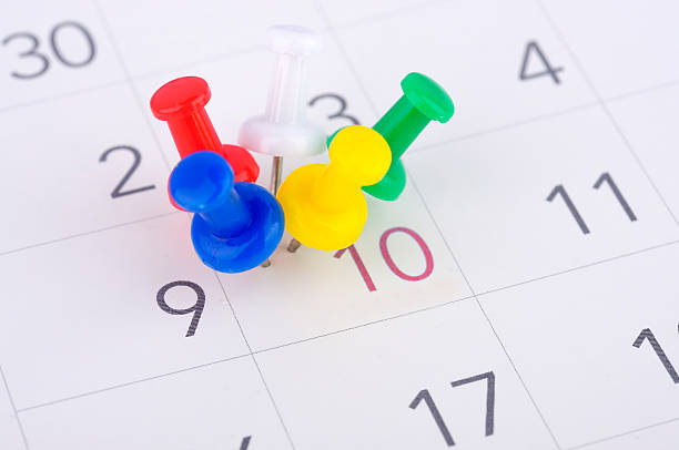 istock Calendar Page With Colorful Push Pins, Mark The Date 503106470