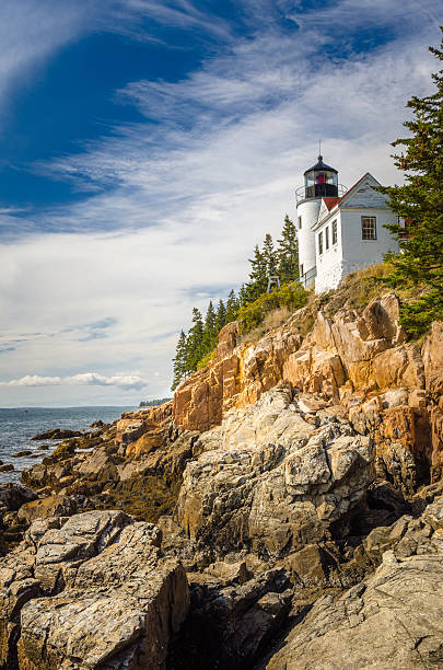 istock Bass Harbor Head Light and Cloudy Sky 503106692