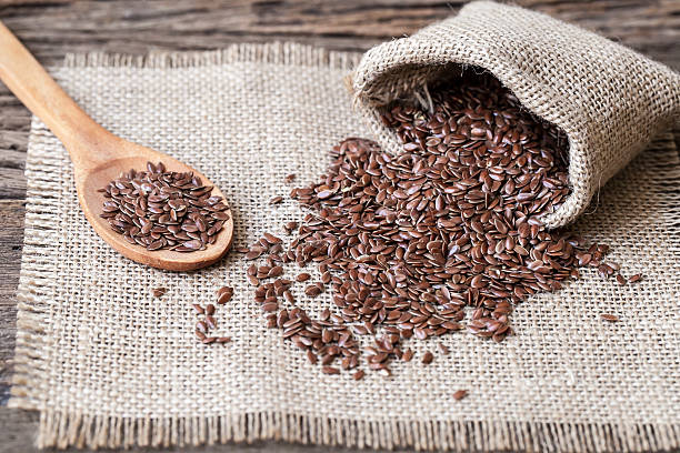 istock Flax seeds on the sack 503106862