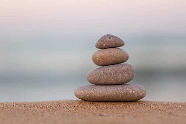 istock Stacked Zen stones on the beach 503107050