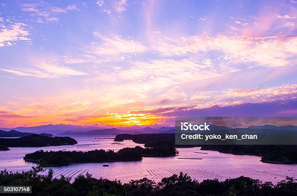 Ago Bay Silhouette Sunsetskymie Tourism Of Japan Stock Photo - Download Image Now - Ise - Mie, Shima City, Ago Bay