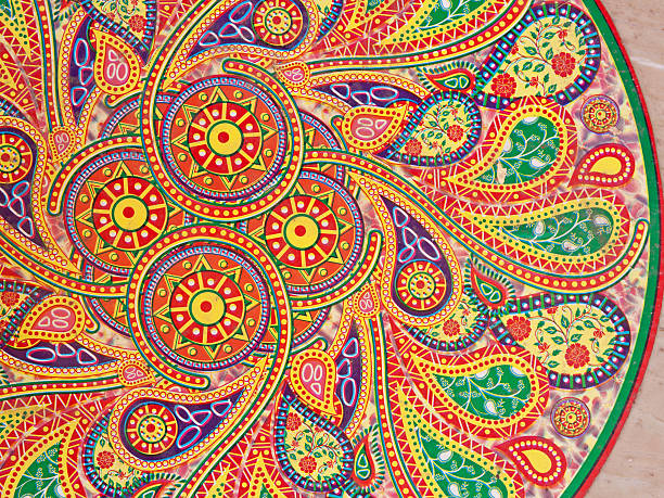 istock Painted tile mosaic on a courtyard wall in Jaipur, India 503108260