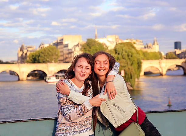 istock Happy beautiful student girls in Paris 503109176