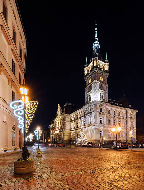 istock Night view on the town hall in Bielsko-Biala 503109412