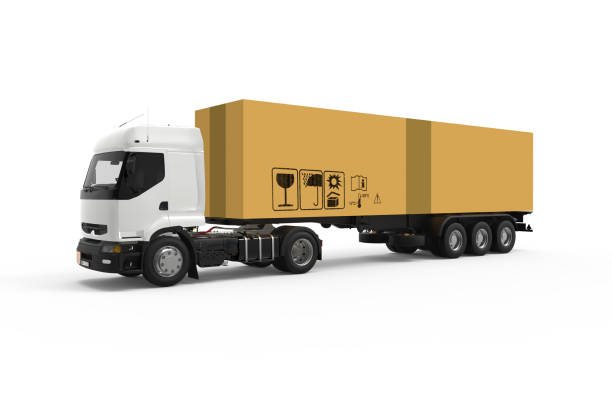 istock Truck with big cardboard box 503110932