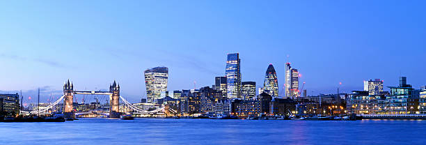 istock London skyline panoramic nightime view. 503111034