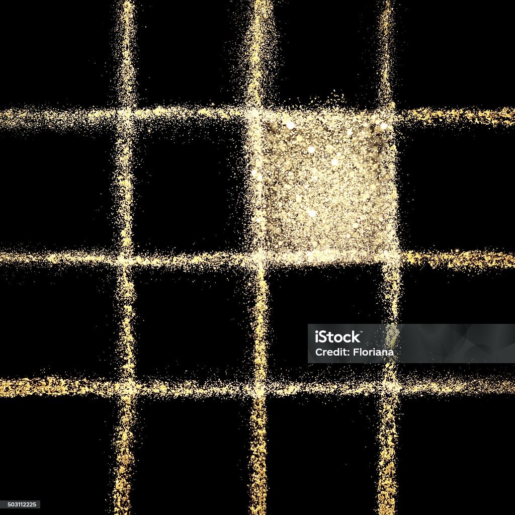 golden square Glitter in squares form, one square is shiny full . Abstract Stock Photo