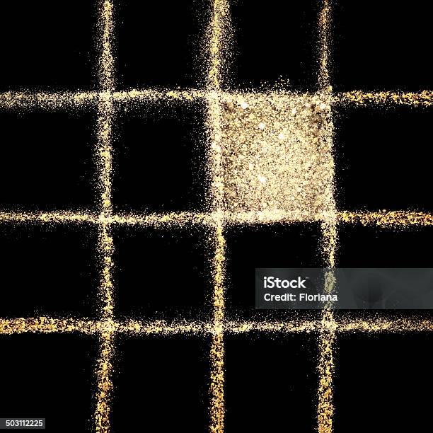 Golden Square Stock Photo - Download Image Now - Abstract, Black Background, Black Color