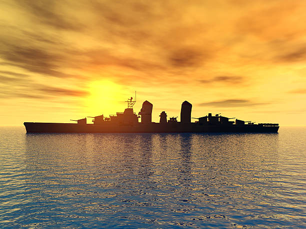 istock Silhouette of a Warship 503112249