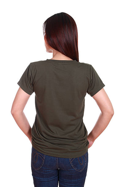 istock female with blank t-shirt (back side) 503112881