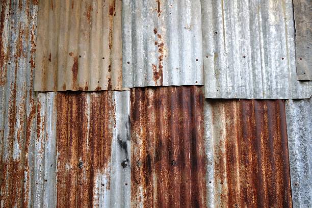 istock Old rusted corrugated zinc sheets 503112956