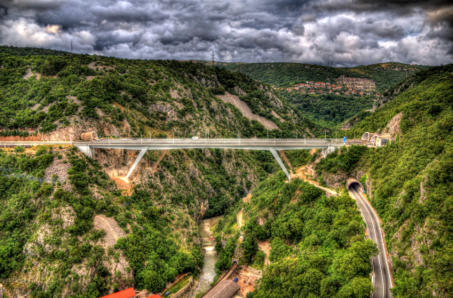 Motorway bridge and tunnels in Rijeka, Croatia