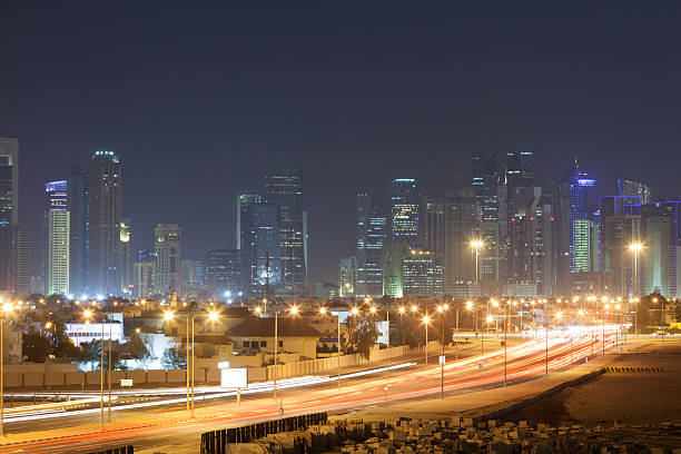 istock Doha city skyline at night, Qatar 503112996