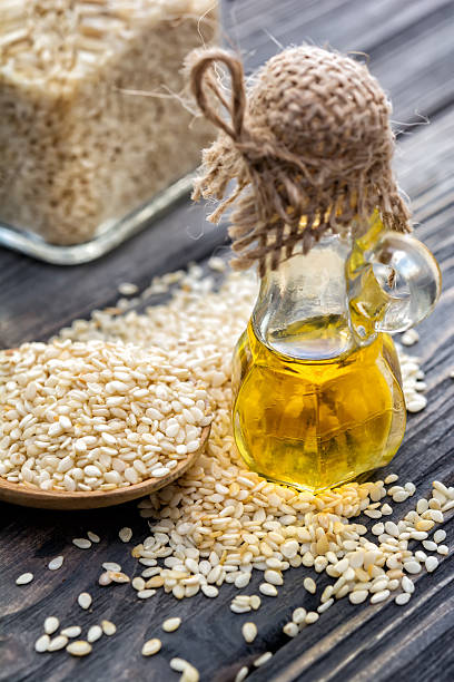 istock Sesam oil in bottle 503113230