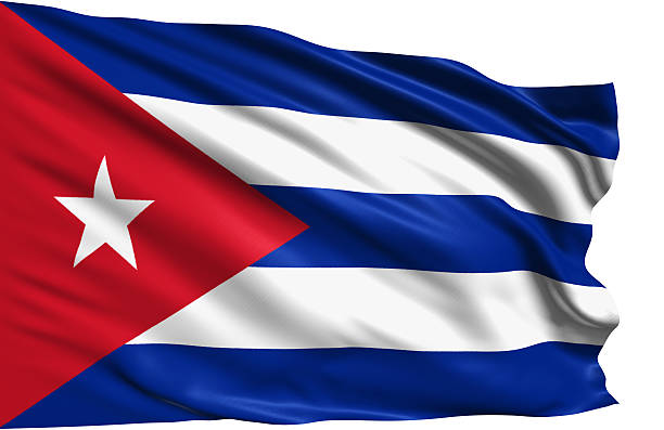 Cuban flag with fabric structure