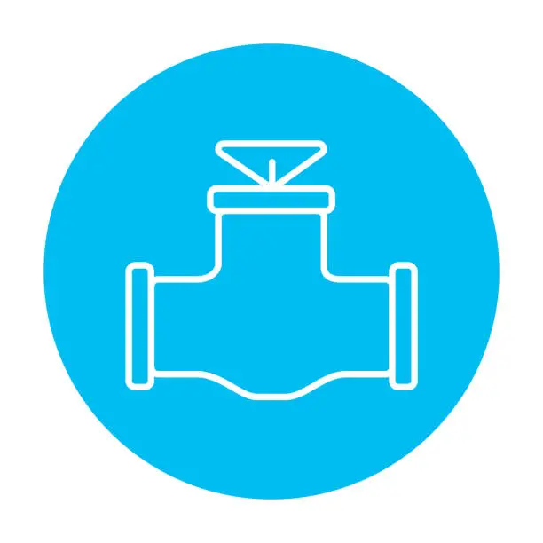 Vector illustration of Gas pipe valve line icon