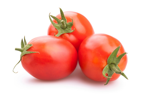 plum tomatoes isolated