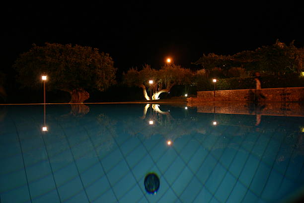 istock private swimming pool in the evening 503114763