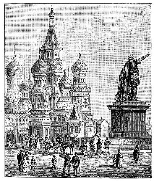 istock Antique illustration of Saint Basil's Cathedral, Moscow 503115501