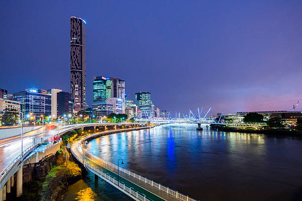 Night view of Brisbane city Skyline, Queensland Australia