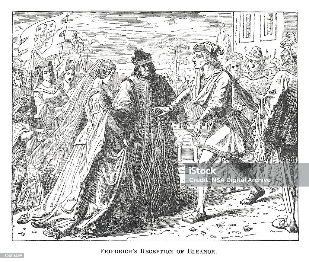 Friedrich recepção de Eleanor (AVISO) antigo - Ilustração de Renascença royalty-free