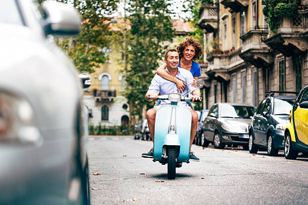 istock Couple enjoys on a scooter 503116611