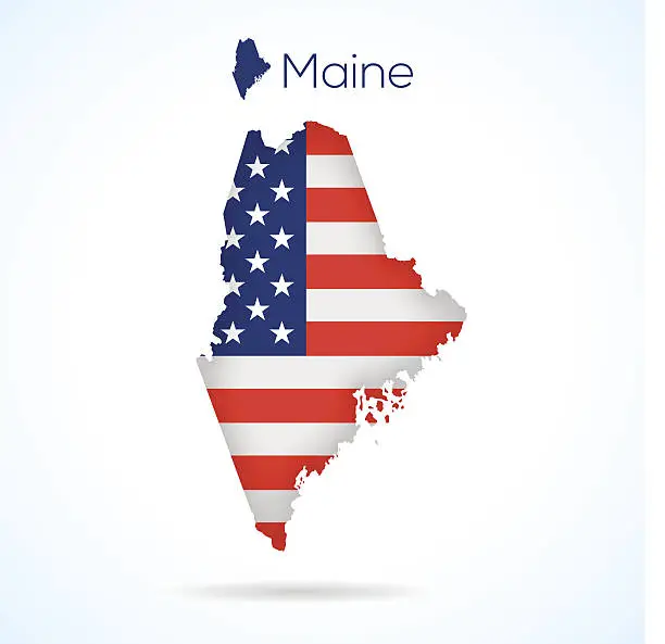 Vector illustration of USA state Maine