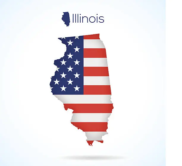 Vector illustration of USA state Illinois